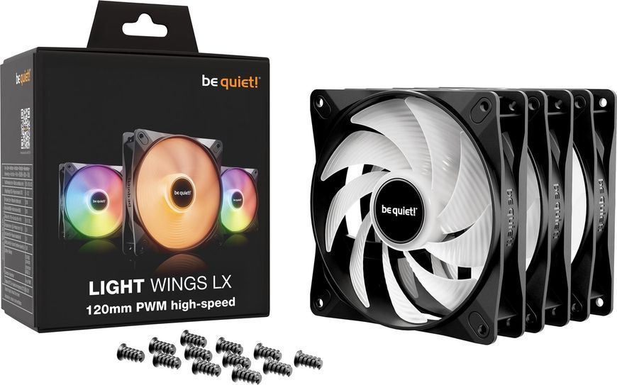 Вентилятор be quiet! Light Wings LX 120mm PWM High-Speed 3-Pack Black (BL124) BL124 фото