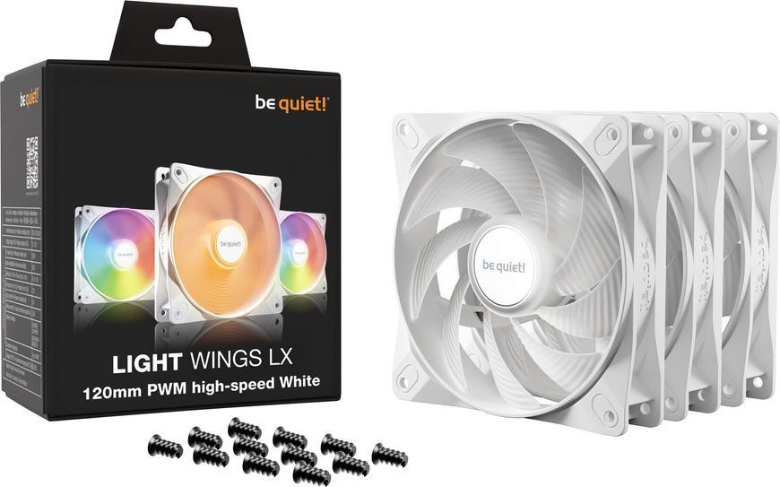 Вентилятор be quiet! Light Wings LX 120mm PWM High-Speed 3-Pack White (BL125) BL125 фото