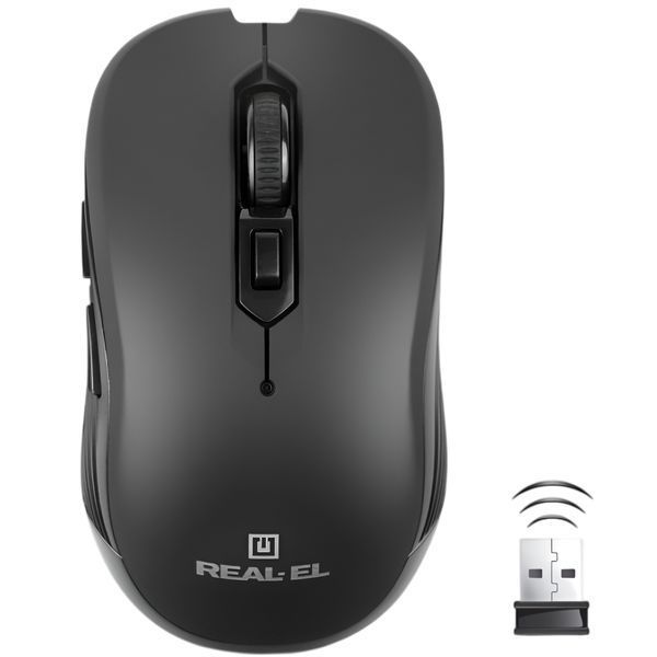 Миша бездротова REAL-EL RM-331W Black EL123200044 фото