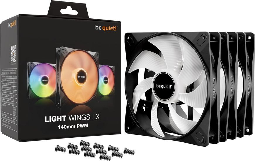Вентилятор be quiet! Light Wings LX 140mm PWM 3-Pack Black (BL127) BL127 фото