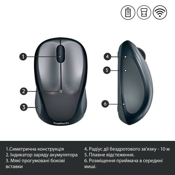 Миша бездротова Logitech M235 Grey (910-002201) 910-002201 фото