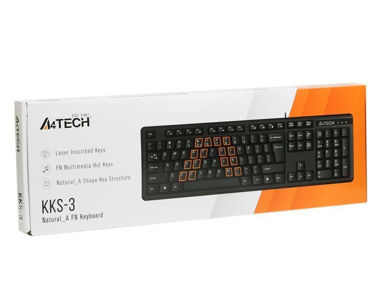 Клавіатура A4Tech KK-3 Black KK-3 USB (Black) фото
