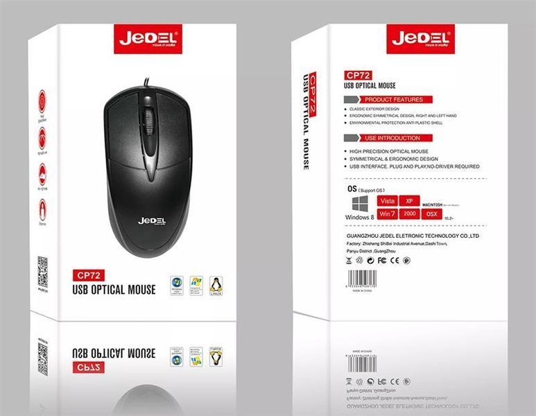 Миша Jedel CP72 Black CP72-USB фото