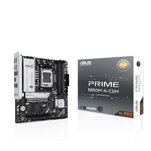 Материнcька плата ASUS PRIME B850M-A-CSM sAM5 B850 4xDDR5 M.2 HDMI DP mATX 90MB1LQ0-M0EAYC фото
