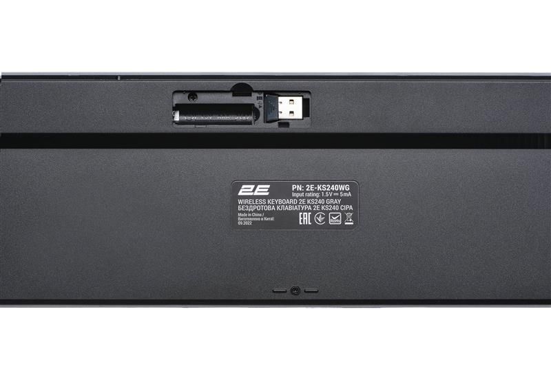 Клавіатура бездротова 2E KS240 WL BT Gray (2E-KS240WG_UA) 2E-KS240WG_UA фото
