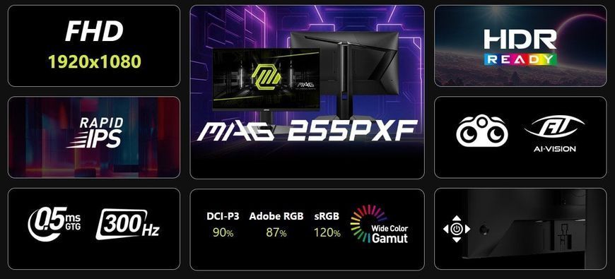 Монітор MSI 24.5" MAG 255PXF IPS Black 300Hz MAG 255PXF фото