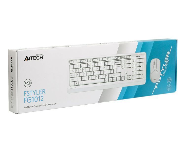 Комплект (клавіатура, миша) бездротовий A4Tech FG1012 White FG1012 (White) фото