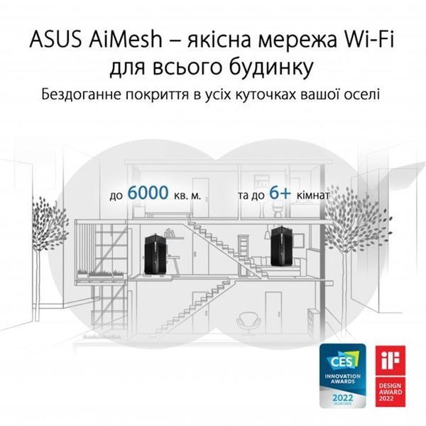 Wi-Fi Mesh-система Asus ZenWiFi Pro ET12 2pk Black (90IG05Z0-MO3A20) ET12(2-PK) фото