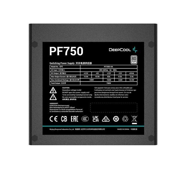 Блок живлення DeepCool PF750 750W (R-PF750D-HA0B-EU) R-PF750D-HA0B-EU фото